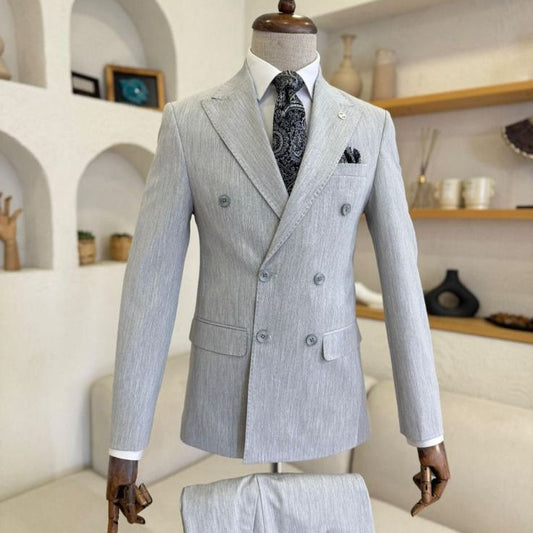 Costume Croisé Gris Perle Trocadéro