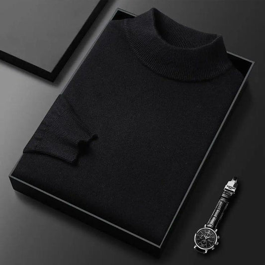 Pull Col Montant Noir Intense