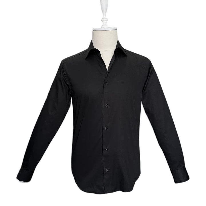 Chemise Noire 100 % Coton Satiné