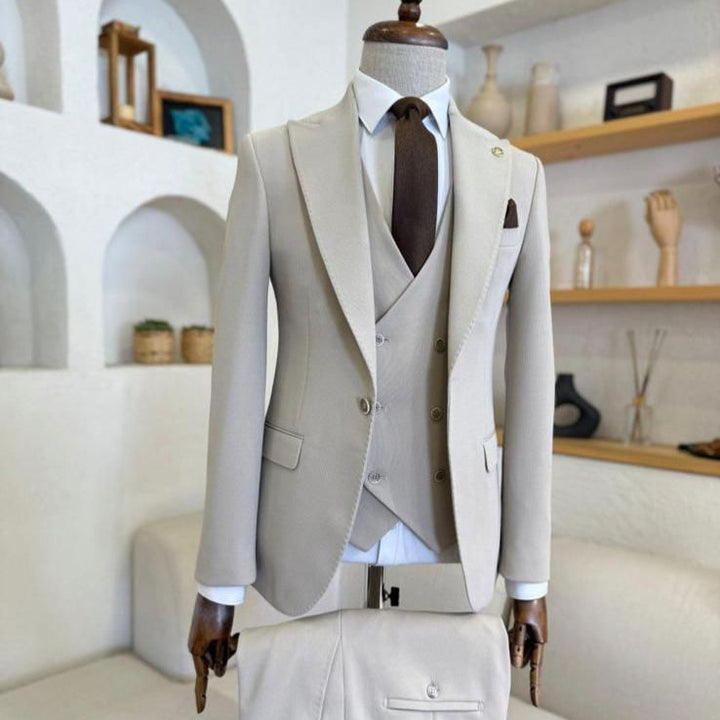Costume Trois Pièces Beige Haussmann