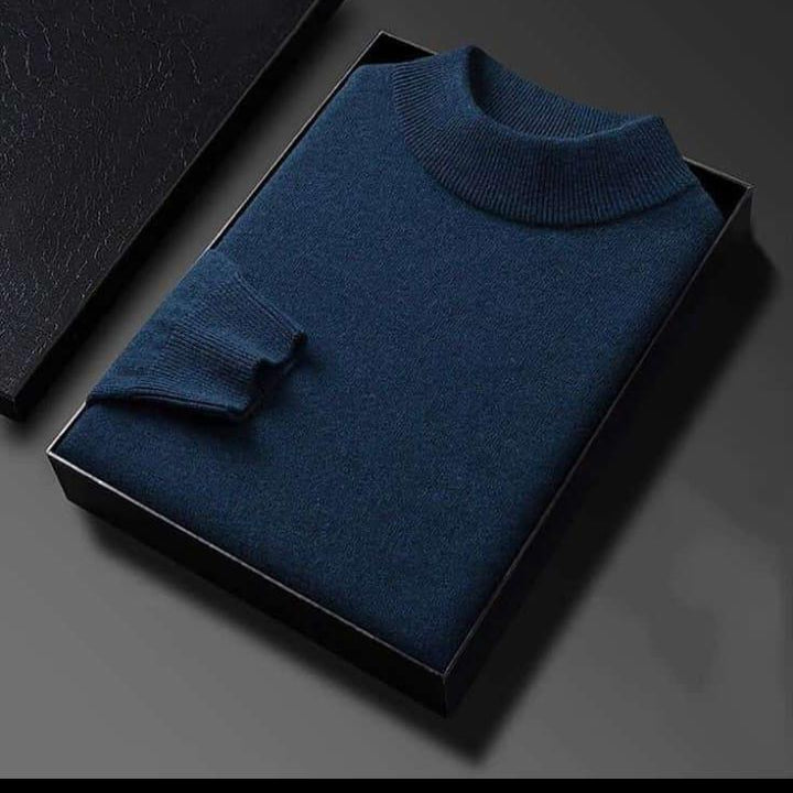 Pull Col Montant Bleu