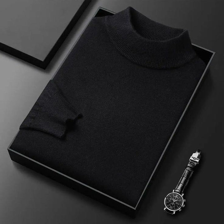 Pull Col Montant Noir Intense