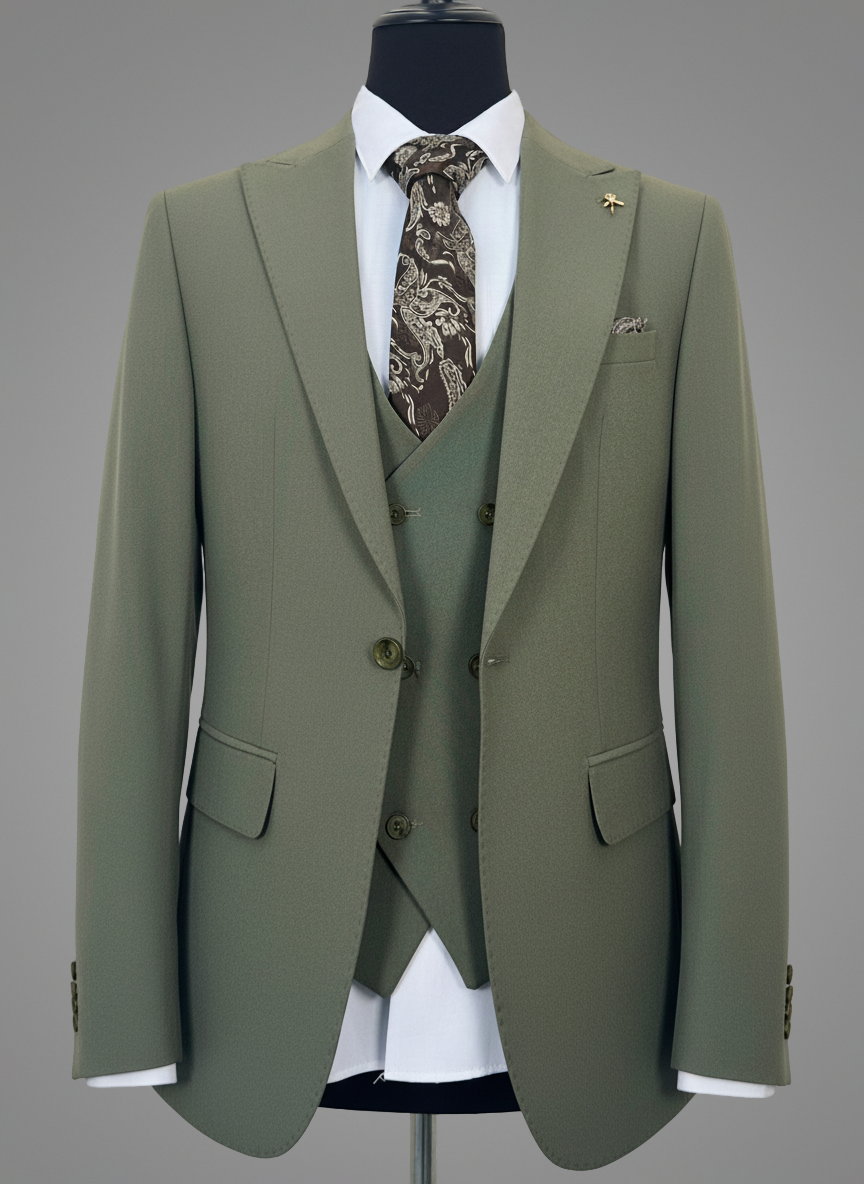 Costume Vert Kaki Monceau